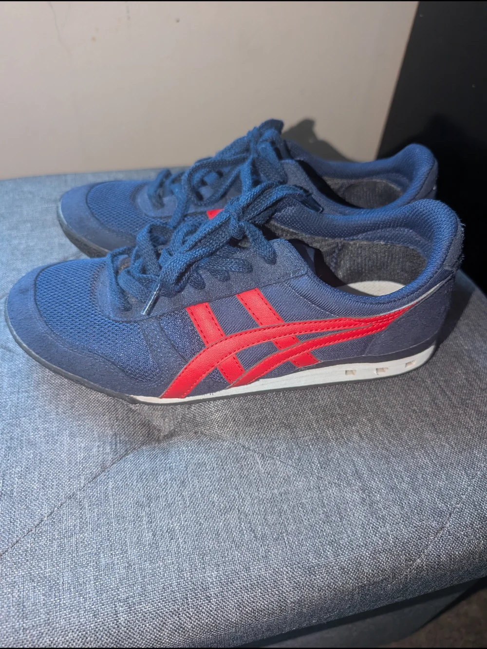 Onitsuka Tiger Ultimate 81 Blue Red Sneakers 1183A059 Women's 5.5 / Men's 4
